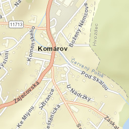 Komárov Street Map