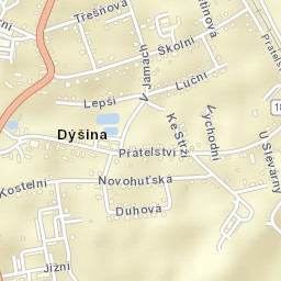 Dýšina Street Map