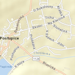 Postupice Street Map