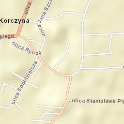 Korczyna Street Map