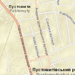 Pustomyty Street Map