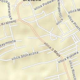 Brzozów Street Map