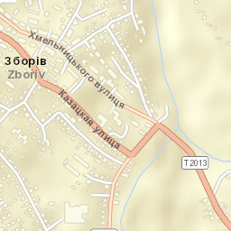 Zboriv Street Map