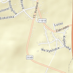 Milín Street Map