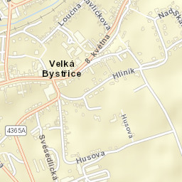 Velká Bystřice Street Map