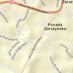 Zarszyn Street Map