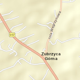 Zubrzyca Górna Street Map
