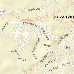 Velký Týnec Street Map