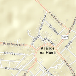 Kralice na Hané Street Map