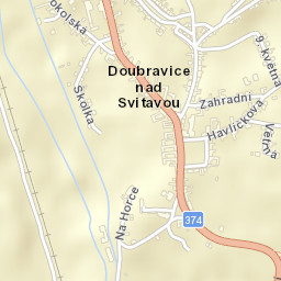 Doubravice nad Svitavou Street Map