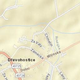 Dřevohostice Street Map