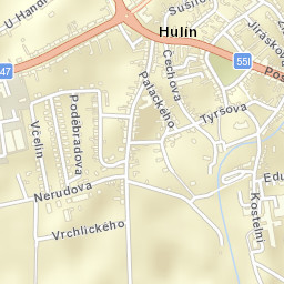 Hulín Street Map