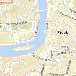 Písek Street Map