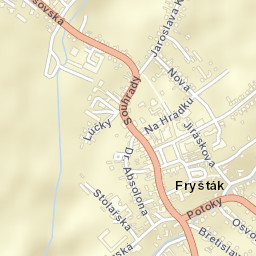 Fryšták Street Map