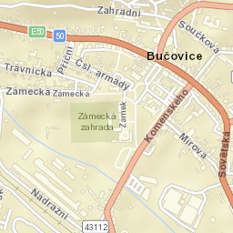 Bučovice Street Map