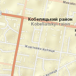 Kobeliaky Street Map
