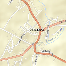 Želetava Street Map
