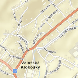 Valašské Klobouky Street Map
