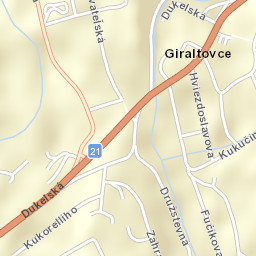 Giraltovce Street Map
