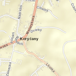 Koryčany Street Map