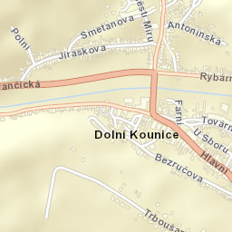 Dolní Kounice Street Map
