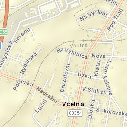 Včelná Street Map