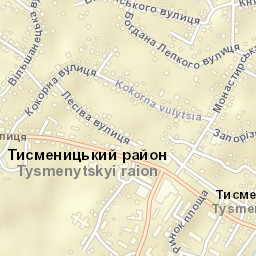 Tysmenytsya Street Map