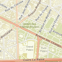 Champs Elysees, Paris, France Street Map