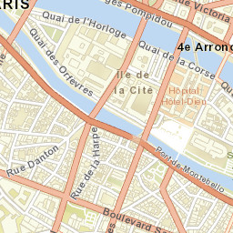 Notre Dame in Paris, France Street Map
