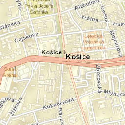Košice Street Map