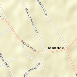 Mándok Street Map