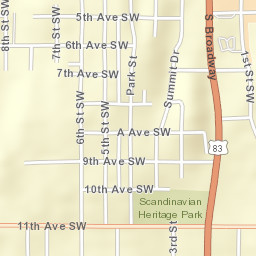 200-246 11th Avenue Southwest Minot ND Street Map