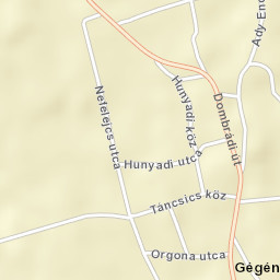 Gégény Street Map