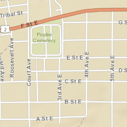 US-2 Poplar MT 59255 America Street Map