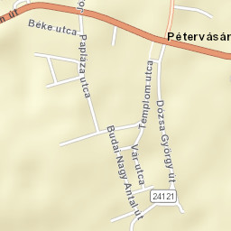 Pétervására Street Map