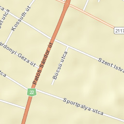 Érsekvadkert Street Map