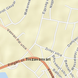 Tiszavasvári Street Map