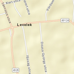 Levelek Street Map