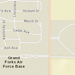 1865-1899 25th Street Northeast, Grand Forks AFB Street Map