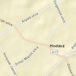 Hodász Street Map