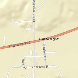 Highway 200, Cartwright, ND 58838, USA Street Map