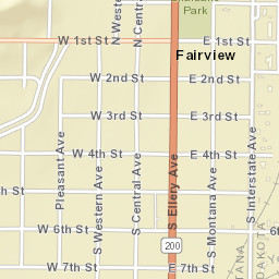 401 Ellery Avenue, Fairview, MT 59221 Street Map