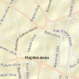 Hajdúnánás Street Map