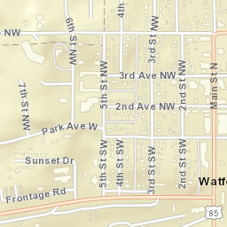Theodore Roosevelt Expressway Watford City ND Street Map