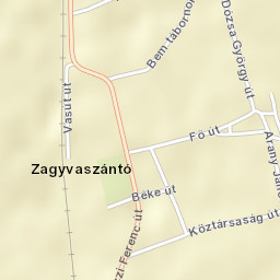 Zagyvaszántó Street Map