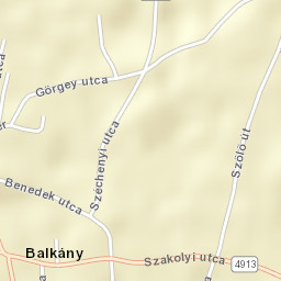 Balkány Street Map