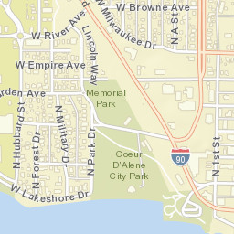 123 Sherman Avenue, Coeur d'Alene, ID Street Map