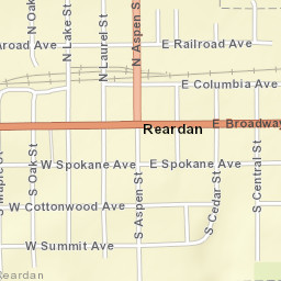 101-199 West Broadway Avenue, Reardan Street Map