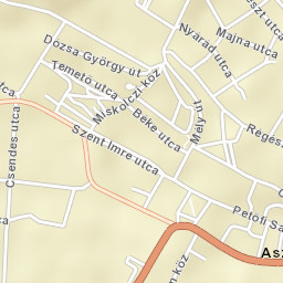 Aszód Street Map