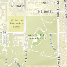 Wilburton, Bellevue, WA, USA Street Map